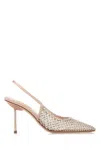 Le Silla Mesh Gilda Pumps Featuring Embellished Design In Pink