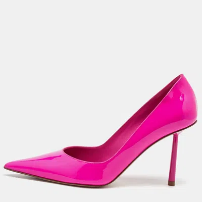 Pre-owned Le Silla Pink Patent Leather Pointed Toe Pumps Size 37