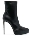 Le Silla Black Leather Boots In Black