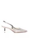 Le Silla Chanel Gilda Pumps With 60mm Back Strap In Silver
