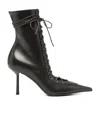 Le Silla Colette 80 Leather Lace-up Boots In Black