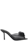 Le Silla Floral-appliqué Sandals In Black