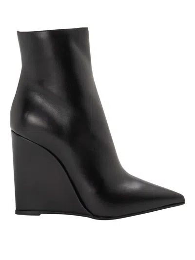 Le Silla Pointed Zip Ankle Boots In Negro