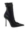 Le Silla Colette Lace-up Leather Ankle Boot In Black