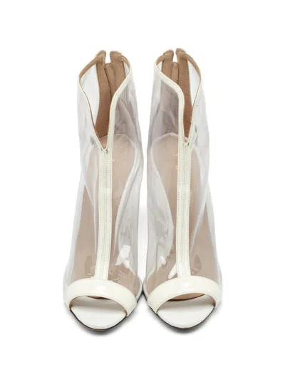 Pre-owned Le Silla Pointed-toe Heeled Sandals In White