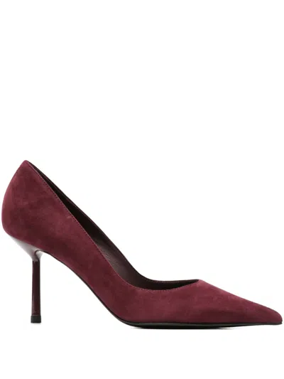 Le Silla Pointed-toe Mid-height Heel Pumps In Deep Burgundy In Red