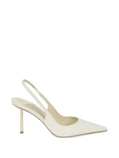 Le Silla Pointed-toe Slingback Pumps In White
