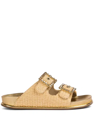 Le Silla Pool Side Crystal-embellished Sandals In Neutrals