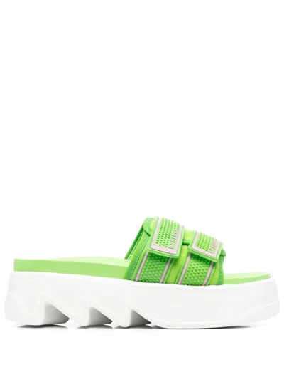 Le Silla Poolside Platform Sandals In Green