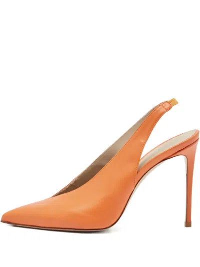 Pre-owned Le Silla  105mm Slingback Leather Pumps