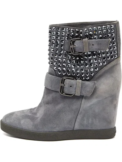 Pre-owned Le Silla  110mm Stud-embellished Wedge Boots