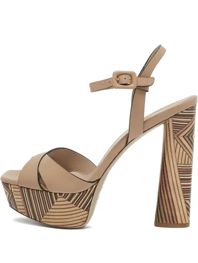 Pre-owned Le Silla  145mm Strappy Platform Sandals