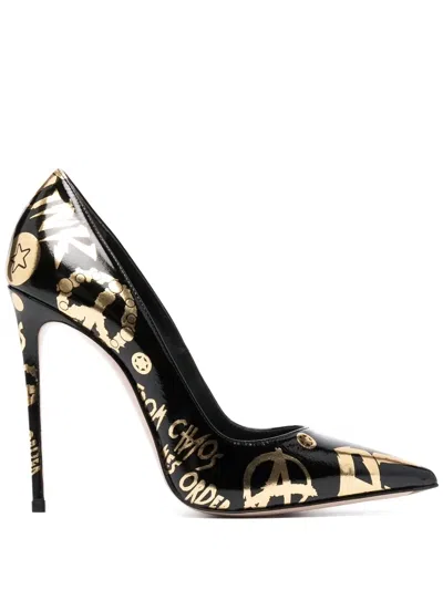 Le Silla Punk Graphic-print 100mm Pumps In Black