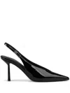 Le Silla 100mm Clivage Slingback Crystal-embellished Pumps In Black