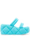 Le Silla Quilted-effect Platform Sandals In Blau