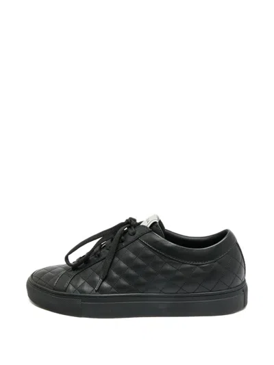 Pre-owned Le Silla Quilted Leather Sneakers In Black