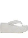 Le Silla Quilted Platform Sandals In White