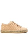 Le Silla Raffia Sneakers In Neutrals