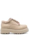 Le Silla Ranger 55mm Leather Lace-up Shoes In Neutrals