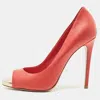 Le Silla Red Leather Gabry Peep Toe Pumps In Red