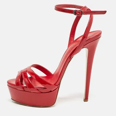 Le Silla Red Patent Leather Lola Platform Sandals