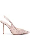 Le Silla Rhinestone-embellished 100mm Mesh Pumps In Pink