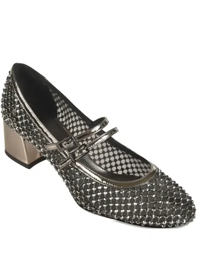 Le Silla Mary Jane Gilda Stocking Pumps In Silver