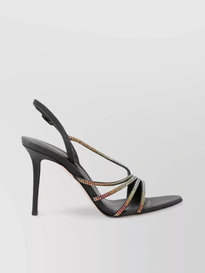 Le Silla Rhinestone-embellished Stiletto Heel Sandals In Black