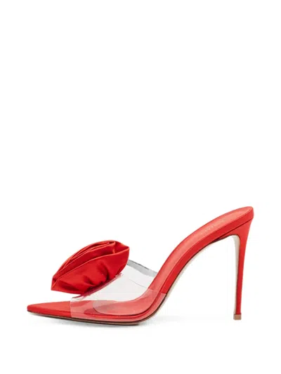 Pre-owned Le Silla Rose Appliqué Pvc Sandals In Red