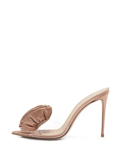 Pre-owned Le Silla Rose Appliqué Sandals In Neutrals