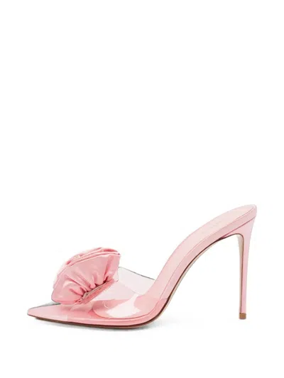 Pre-owned Le Silla Rose Applique Slide Sandals In Pink