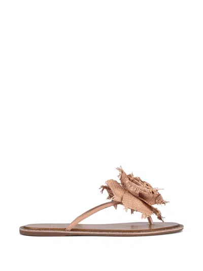 Le Silla Floral-embellishment Sandals In Brown