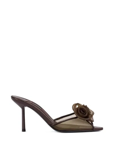 Le Silla Rose Mules In Brown