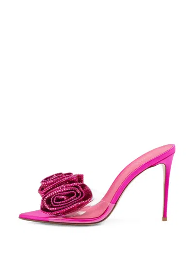 Pre-owned Le Silla Rose-apliqué Sandals In Pink