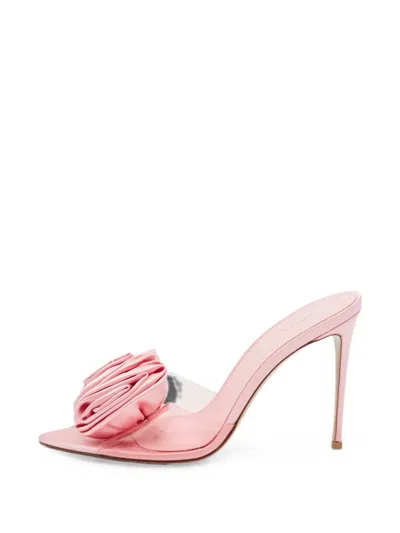 Pre-owned Le Silla Rosette-detail Pointed-toe Sandals In Pink