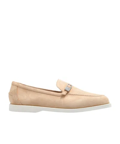Le Silla Round Head Loafer Shoes In Nude