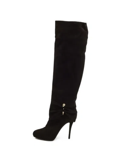 Pre-owned Le Silla Ruched Stiletto Boots In Black