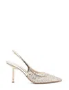 Le Silla Chanel Gilda Pumps With 60mm Back Strap In Silver