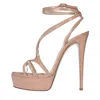 Le Silla Woman Sandals Blush Size 8 Calfskin In Beige Chiari E Naturali