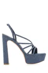 Le Silla Denim Sandals With Thick Soles And High Heels In Blue