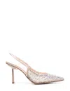 Le Silla Gilda Embellished Pointed Toe Stiletto Heel In Nude