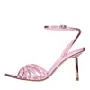 Le Silla Heeled Sandals In Rosa Chiari E Naturali