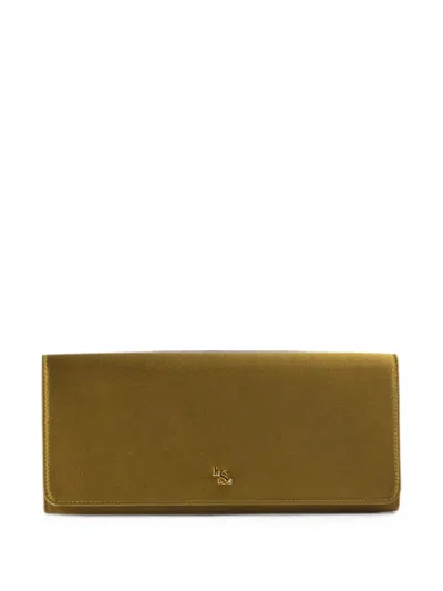 Le Silla Satin-finish Logo-plaque Clutch Bag In Purple