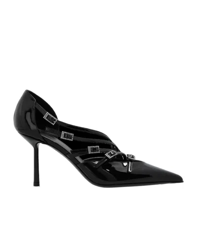 Le Silla Scarlet 100mm Leather Pumps In Black