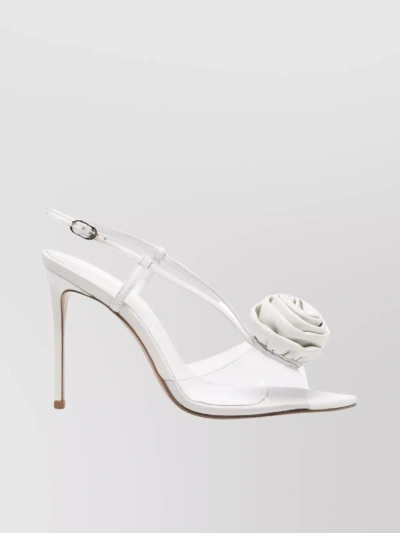 Le Silla Slingback Décolleté In Nappa With Flower In Bianco