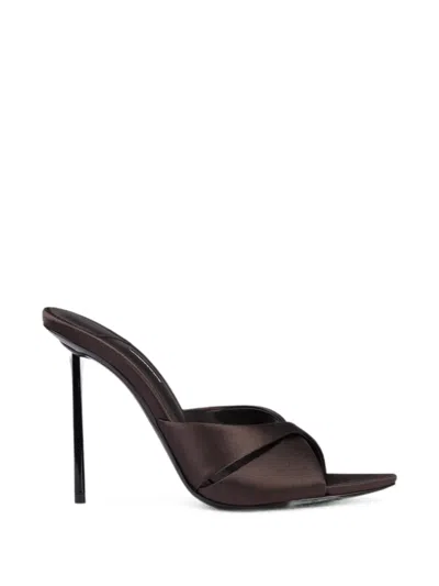 Le Silla Shirley Satin Sandals In Brown