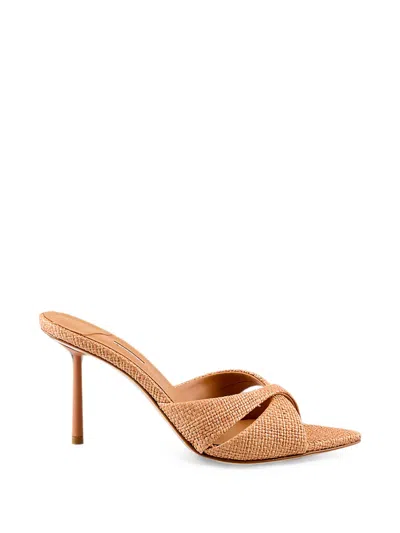Le Silla Shirley Woven Crossover Heeled Sandals In Orange