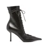 Le Silla Colette 80 Leather Lace-up Boots In Black