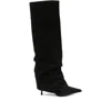 Le Silla 90mm Suede Knee Boots In Black