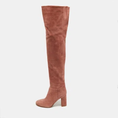 Pre-owned Le Silla Size 36 Pink Suede Knee Length Boots